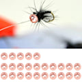 Miniatyrbilde 3 av 8: 25 stk slissede wolframfluebindeperler Jigkroker fiskeutstyrtilbehør (3,8 mm)