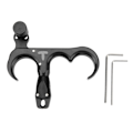 Miniatyrbillede 1 af 8: 3-finger Håndholdt Bueudløser Aluminium Legering Tommelfingerudløser til Compound Bue Justerbar 360 Graders Rotation Venstre Højre Hånd Sort