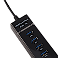 Miniatyrbillede 4 af 8: High Speed ​​4 Port USB 3.0 Hub Converter Adapter Bærbar Extender til Macbook kortlæser Sort