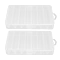Miniatyrbillede 7 af 8: 2 STK Fiskelokke Grejæske Plast Gennemsigtig Synlig Fiskelokke Agn Blæksprutte Jig Kroge Tilbehør Opbevaringskasse Container til Udendørs