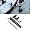 Miniatyrbilde 6 av 8: Bærbart sykkelpumpe med 3 luftdyser, aluminiumslegering, ballpumpe, inflator for utendørs, svart