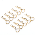 Miniatyrbild 6 av 8: 10st RC Car Shell Clip RShape Metal Body Clips Pins för 1/5 1/6 1/8 1/10 RC Car (Guld)