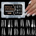 Miniatyrbild 1 av 5: Nail art nagelform blandad 12 stilar pappersfri handförlängning kristall nagelbit transparent nagelfilm 288st A1