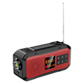 Miniatyrbild 1 av 5: 2000mAh Nödradio Solar Handvev Radio AM/FM/WB/NOAA Multifunktionsradio Nödficklampa Power Bank, Röd