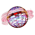 Miniatyrbillede 4 af 8: Flyvende bold legetøj farverigt lys USB opladning intelligent sensor plast roterende flyvende bold globe rød