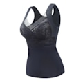 Miniatyrbillede 2 af 8: Camisole Kvinder Polstret Tanktop med Indbygget BH Tynd Is Silke Åndbar til Sommer Sort XL (til 50‑62,5 kg)