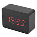Miniatyrbild 3 av 8: Trä elektronisk digital väckarklocka Temperatur LED-display Ljudkontroll Svart