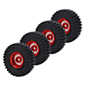 Pikkukuva 3 / 8: 4 kpl RC-ajoneuvon pyörät renkaat sarja 55mm alumiiniseos etu- ja takapyörät AXIAL SCX24 1/24 RC-autolle CrawlerRed