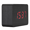 Miniatyrbild 5 av 8: Trä elektronisk digital väckarklocka Temperatur LED-display Ljudkontroll Svart
