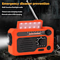 Miniatyrbild 2 av 5: Solar Emergency Radio Handvev Multifunktions Radio Ficklampa med Bluetooth, Orange
