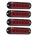 Miniatyrbillede 3 af 8: 4 stk. Lastvogns Sidelys Høj Lysstyrke 90LM IP65 Vandafvisende 6 LED'er Lastvogns Nødlys 12‑24V Rød