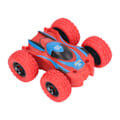 Miniatyrbillede 6 af 8: Dobbeltsidet Pull Back Bil Friktionsdrevet 4 Store Dæk 360 Graders Roterende Mini Flips Inertia Stunt Bil Rød