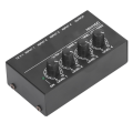 Pikkukuva 3 / 8: 4-kanavainen mikseri AC 100V-240V musta Ultra Low Noise 4-kanavainen kompakti mikseri kitaralle bassonäppäimistölle EU Plug