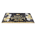 Miniatyrbillede 3 af 8: Glædelig fødselsdag baggrund banner sort og guld skilt plakat store glitter balloner fødselsdagsfest dekoration