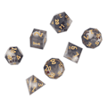 Miniatyrbillede 3 af 8: Polyhedral terningesæt rollespil epoxyharpiks gennemsigtig kraniet terning til matematikundervisning brætspil