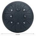 Pikkukuva 7 / 8: 6in 8 Tones Pan Drum C Major Hand Tank Tongue Drum with kumi Support Pad Navy Blue