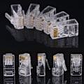 Pikkukuva 5 / 8: 100 kpl/LOT Cat6 Cat6a verkko-internet-liitin 8P8C RJ45 modulaariset pistokekaapelipäät