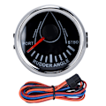 Miniatyrbild 1 av 8: 52mm Universal Båtrorkvinkelindikator 0-190ohm Signal med Rorkänsla 9-32V Bakgrundsbelysning Mätare för Båt Yacht Svart Urtavla Silverhölje