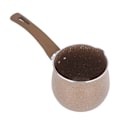 Miniatyrbilde 4 av 8: Enkelthåndtaks kaffevamer kokende gryte mini melkepanne aluminiumslegering non-stick anti-skolding for matlagingBrown