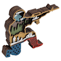 Miniatyrbillede 3 af 8: Uafhængighedsdag Træskæring Soldat Håndlavet 3D Soldat Ornamenter med Lys til Hjem Butikker Cafeer