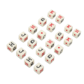 Miniatyrbillede 4 af 8: 20 stk spanske pokerterninger 6-sidet firkantet JQK-terninger Plastbordspilsterningsæt gul