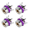 Miniatyrbillede 2 af 8: 4 stk. Dæk Hjul Ventil Stilk Dæksler Krone Diamant Stil Universal til Biler Lastbiler Cykler Lilla