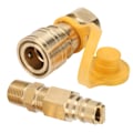 Miniatyrbillede 4 af 8: 3/8 tommer propangas Quick Connect fittings Messing propangas adaptere med afspærringsventil