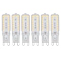 Miniatyrbilde 1 av 8: 6 stk G9 LED-pærer 7W dimbar 360° belysning erstatningslyspære for vegg skrivebords skaplampe varm hvit 110-140V
