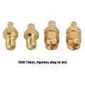 Miniatyrbilde 3 av 8: 4 stk Nikkelbelagt messing MCX til SMA adapter 50ohm impedans for antenneradio