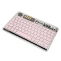 Miniatyrbillede 6 af 8: 10 tommer Transparent Trådløst Bluetooth Tastatur Multi Enhed Forbindelse Baggrundsbelysning Ultra Tyndt Tablet Tastatur til Laptops Telefoner Pink