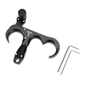 Miniatyrbillede 2 af 8: 3-finger Håndholdt Bueudløser Aluminium Legering Tommelfingerudløser til Compound Bue Justerbar 360 Graders Rotation Venstre Højre Hånd Sort