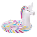 Miniatyrbillede 3 af 8: Børn til Unicorn Oppustelig Svømmering Glitter Pool PVC Float Tube Stjernemønster