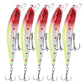Miniatyrbild 5 av 8: 5 st artificiell simulering Minnow Long Shot lockbete med diskantkrok fisketillbehör3#
