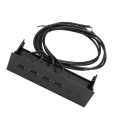 Miniatyrbillede 5 af 8: USB frontpanel hub 5.25in 4 porte højhastigheds stabilt plug and play optisk drev frontpanel til stationær bundkort