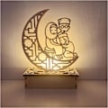 Miniatyrbillede 1 af 8: Træ LED-lampe Ramadan-dekoration Bærbar Eid Ramadan LED-nattelys Bordpynt Ideel til Eid Ramadan-dekoration