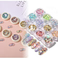 Pikkukuva 3 / 5: Glitter-kynsikoristeet - viisikärkinen tähti ja epäsäännölliset paljetit nail art DJ11