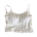 Miniatyrbilde 3 av 8: Tanktopp for kvinner med kryssrygg, smal passform, polstret spaghettistropp, camisole med hul bakside, elastisk, ren farge, sommertanktopp, hvit, fri størrelse (88,2‑126,8 kg)