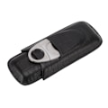 Miniatyrbillede 3 af 8: Læder Cigar Etui Bærbar med Cigar Cutter Rejse 2 Finger Cigar Holder Sort til Kæreste Gaver