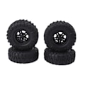 Miniatyrbillede 7 af 8: 4 stk. RC Dæk 2.2in Sort Gummi Nem Installation Slidstærk RC Bil Udskiftning med Plastikfælg til 12mm Hex RC Bil