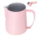 Miniatyrbilde 5 av 8: Melkeskummerkopp 304 Rustfritt Stål Tykk Kaffe Latte Melkekanne 600ml Rosa