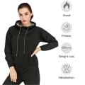 Miniatyrbillede 3 af 7: Fitness Sauna Shirt Hot Sweat Running Sweatshirts Fitness Gym Tøj Top Udendørs træning Vægttab Sweatshirts med hætte