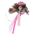 Miniatyrbillede 5 af 8: Bryllupsbuket Simulering Kunstig Rose Livagtig Grønne Blade Moderne Elegant Rose til Bryllup Kirke Hjemmeindretning Pink