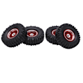 Pikkukuva 1 / 8: 4 kpl RC-ajoneuvon pyörät renkaat sarja 55mm alumiiniseos etu- ja takapyörät AXIAL SCX24 1/24 RC-autolle CrawlerRed