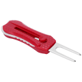 Miniatyrbilde 7 av 8: Golf Fork Golf Divot Reparasjon Spring Tool Pitchfork Cleaner Putting Green Fork Treningshjelpemidler Rød
