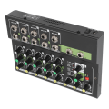 Miniatyrbild 7 av 8: MIX5210FX 10-kanalseffektmixer ljudkonsol Kompakt ljudstudiomixer ljudkort Bärbar digital mixer 100‑240V EU-kontakt