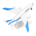 Miniatyrbillede 2 af 8: Legeringsflymodel Flymodel 5 Lys Passagerfly Legetøj med Display Stativ Blå