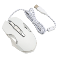 Miniatyrbilde 3 av 8: RGB Gaming Mouse 7200 DPI Programmerbare knapper Bakgrunnsbelysning Programvarestøtte DIY Rapid Fire Button USB Wired Game Mouse White