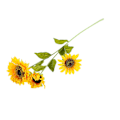 Miniatyrbillede 1 af 8: Kunstig solsikke simuleringsblomst silkeklud til hjem stue dekoration bryllupsbuket rekvisit 7 gren
