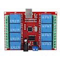 Miniatyrbillede 1 af 8: 8-kanals 12V computer USB Intelligent kontrolkontakt relæmodul Gratis driver