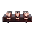 Miniatyrbilde 6 av 8: 6 stk 100 ml kobberbelagt Moscow Mule-krus i rustfritt stål, cocktailkoppsett med oppbevaringsholder for hjemmefest